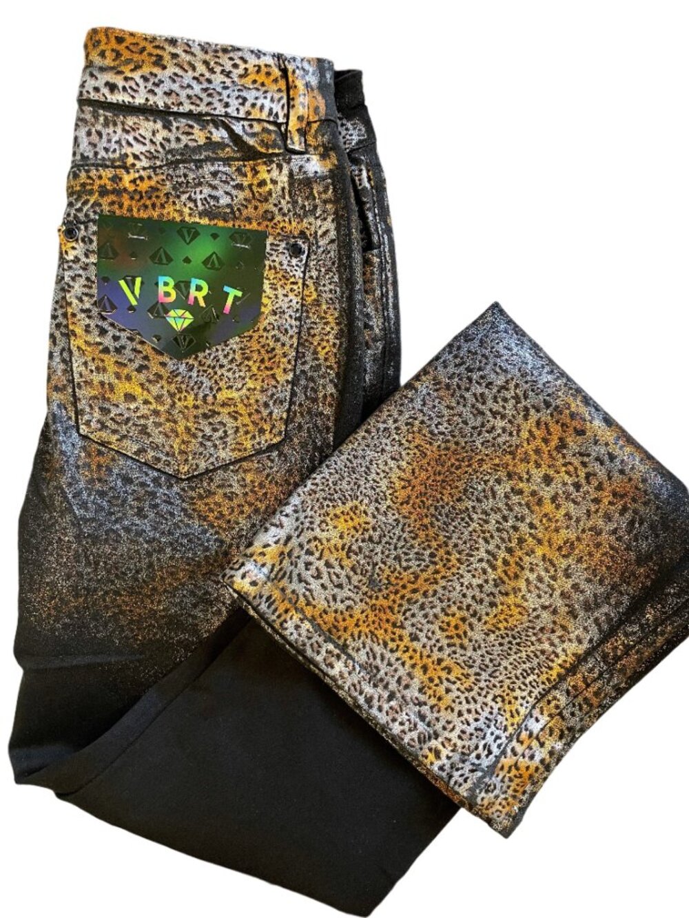 Vibrant M.I.U. Leopard Print Bell Bottom Pants Size 3